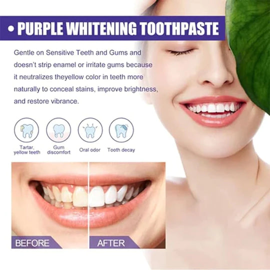 PURPLE TEETH WHITENING TOOTHPASTE